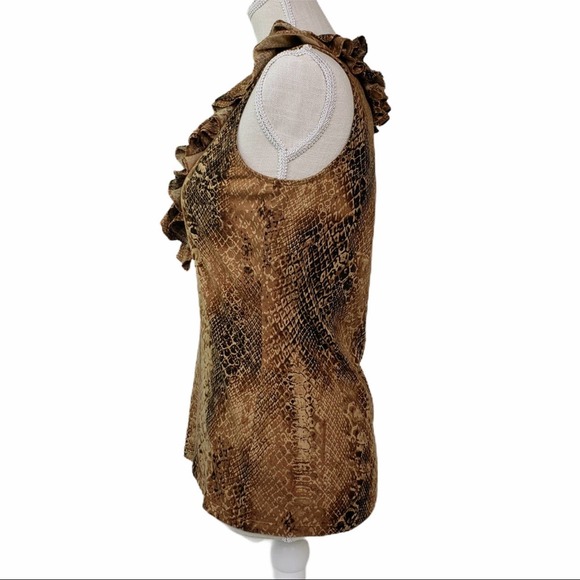 Lauren Ralph Lauren Ruffle Animal Print Top - Picture 2 of 10